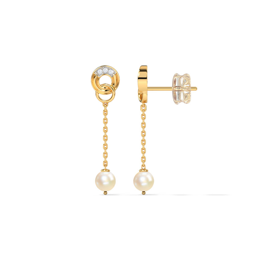 Intertwine Circlet Pearl Drop Earrings - Imagen 2