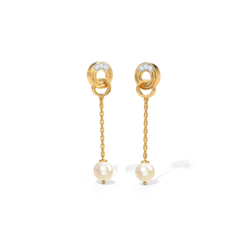 Intertwine Circlet Pearl Drop Earrings - Imagen 3