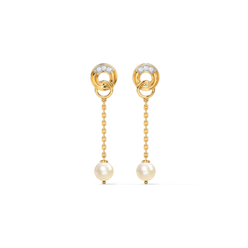 Intertwine Circlet Pearl Drop Earrings - Imagen 4