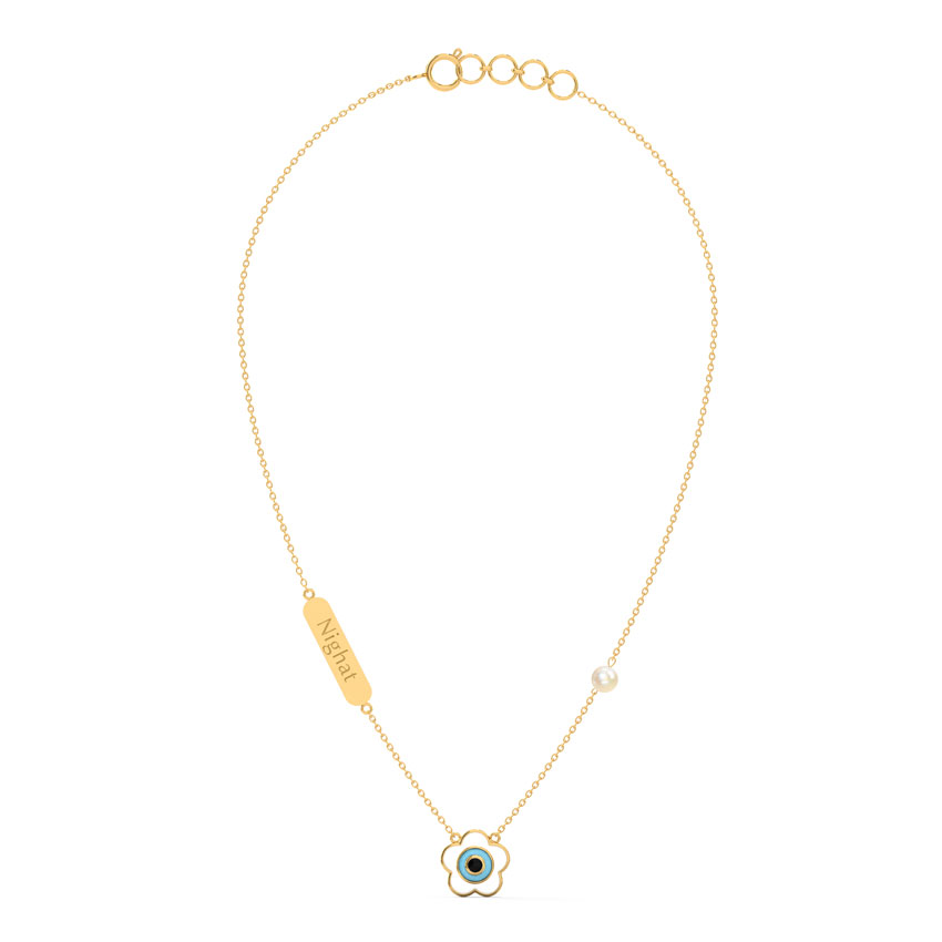 Flower Evil Eye Diamond Chain Pendant - Imagen 3
